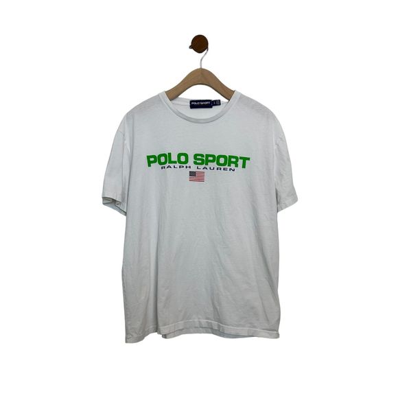 Polo Sport Ralph Lauren Flag Logo Short Sleeve T-shirt Size Large White - Picture 14 of 14